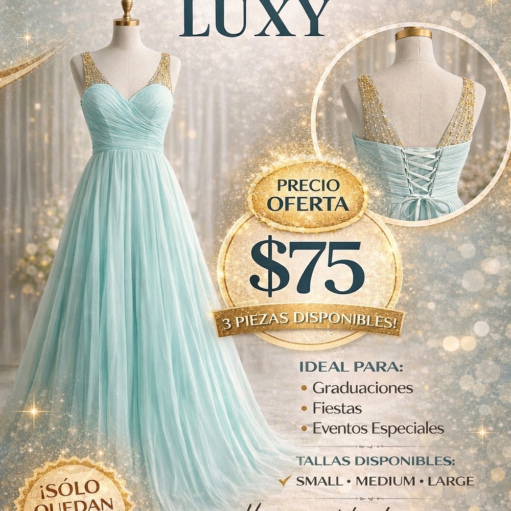 Luxy Women's Mint Prom Dress with Beaded Straps